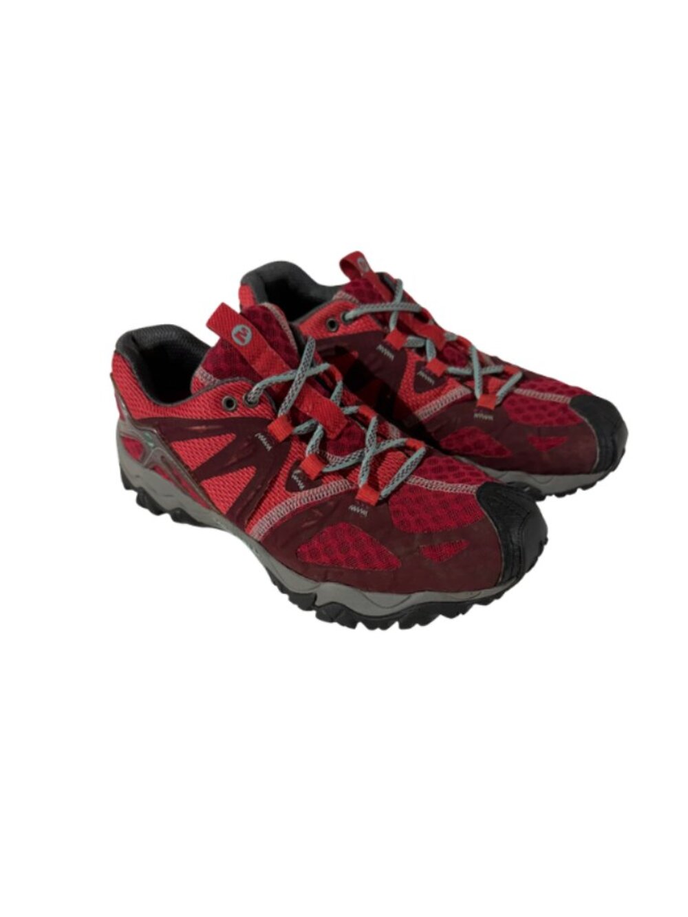 Merrell Womens 8 Red Trail Hiking Shoes Mesh Athletic Sneakers Vibram Outdoor